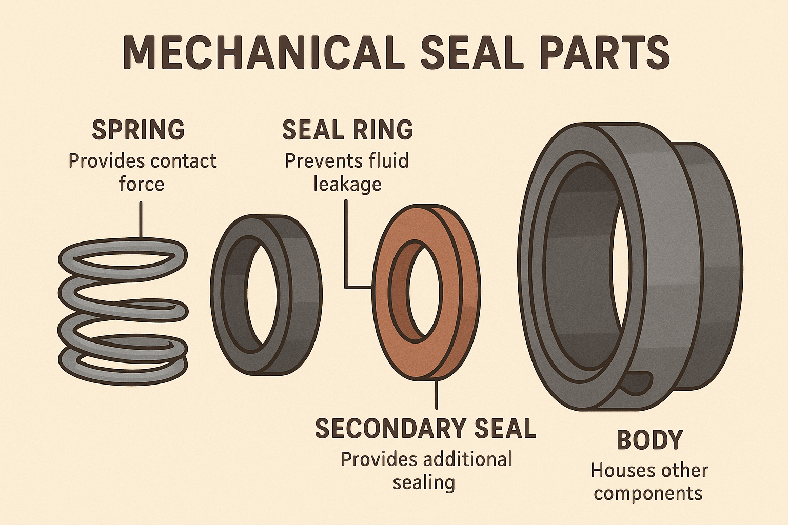 Mechanical Seal Parts: Basic Parts Names and Their Functions